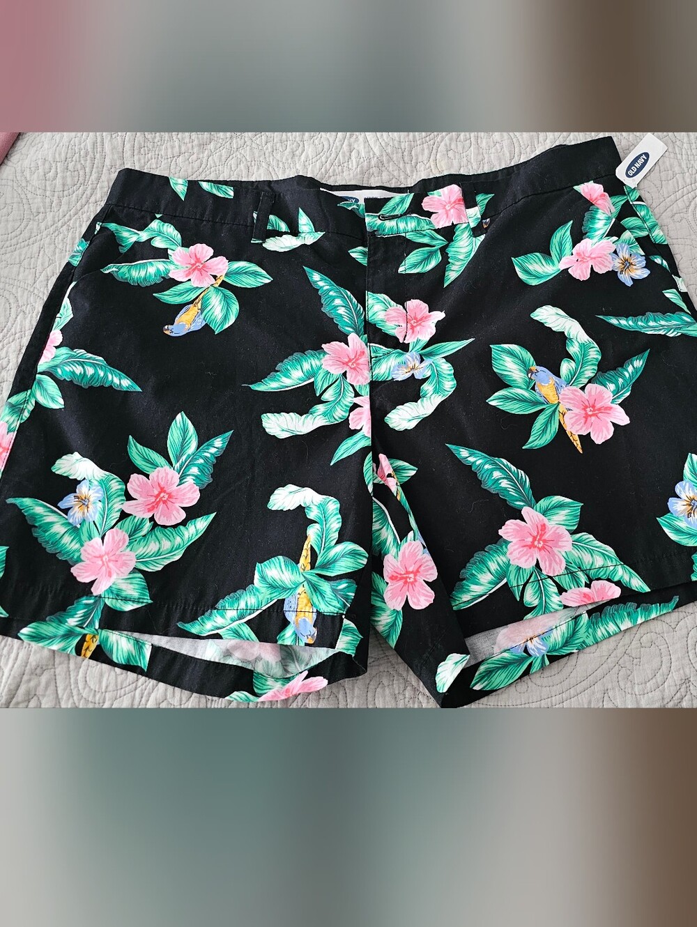 Old Navy Black Floral Tropical Shorts